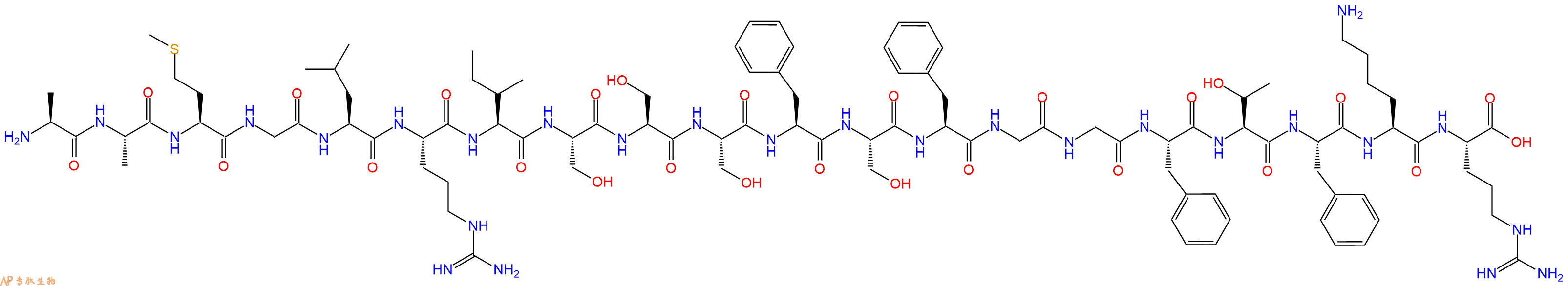 专肽生物产品H2N-Ala-Ala-Met-Gly-Leu-Arg-Ile-Ser-Ser-Ser-Phe-Ser-Phe-Gly-Gly-Phe-Thr-Phe-Lys-Arg-OH