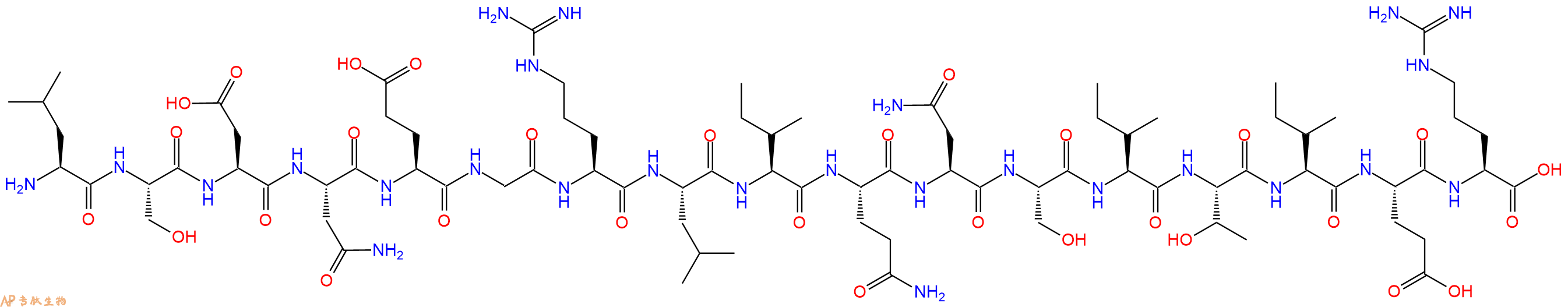 专肽生物产品H2N-Leu-Ser-Asp-Asn-Glu-Gly-Arg-Leu-Ile-Gln-Asn-Ser-Ile-Thr-Ile-Glu-Arg-OH