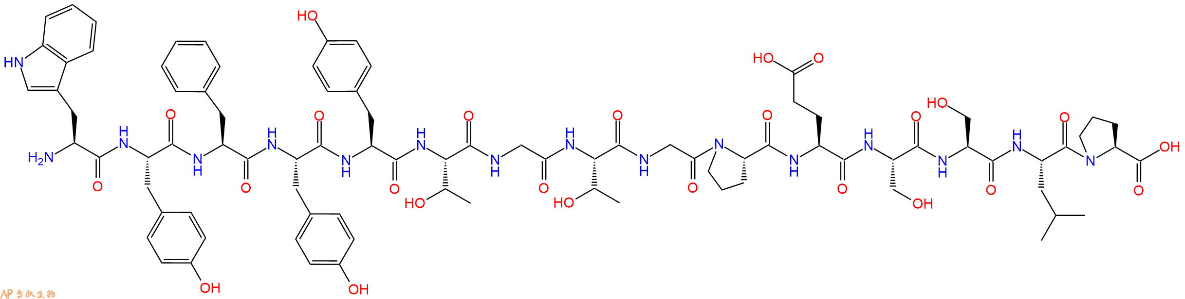 专肽生物产品H2N-Trp-Tyr-Phe-Tyr-Tyr-Thr-Gly-Thr-Gly-Pro-Glu-Ser-Ser-Leu-Pro-OH