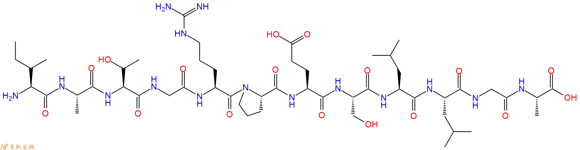 专肽生物产品H2N-Ile-Ala-Thr-Gly-Arg-Pro-Glu-Ser-Leu-Leu-Gly-Ala-OH