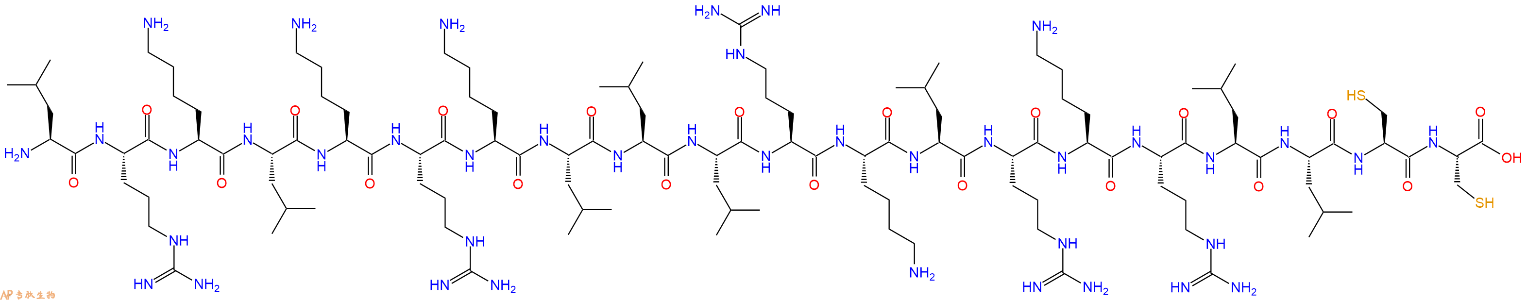 专肽生物产品H2N-Leu-Arg-Lys-Leu-Lys-Arg-Lys-Leu-Leu-Leu-Arg-Lys-Leu-Arg-Lys-Arg-Leu-Leu-Cys-Cys-OH