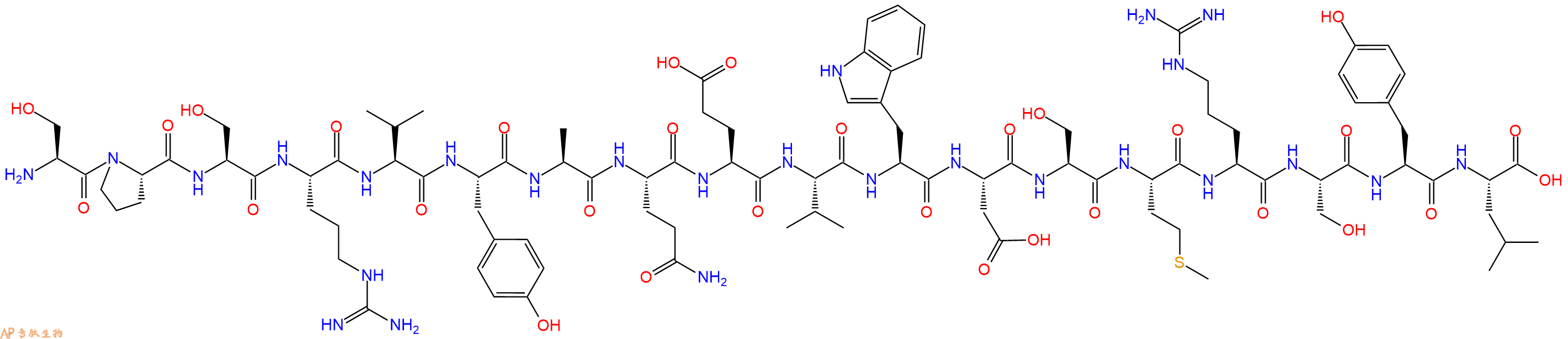 专肽生物产品H2N-Ser-Pro-Ser-Arg-Val-Tyr-Ala-Gln-Glu-Val-Trp-Asp-Ser-Met-Arg-Ser-Tyr-Leu-OH