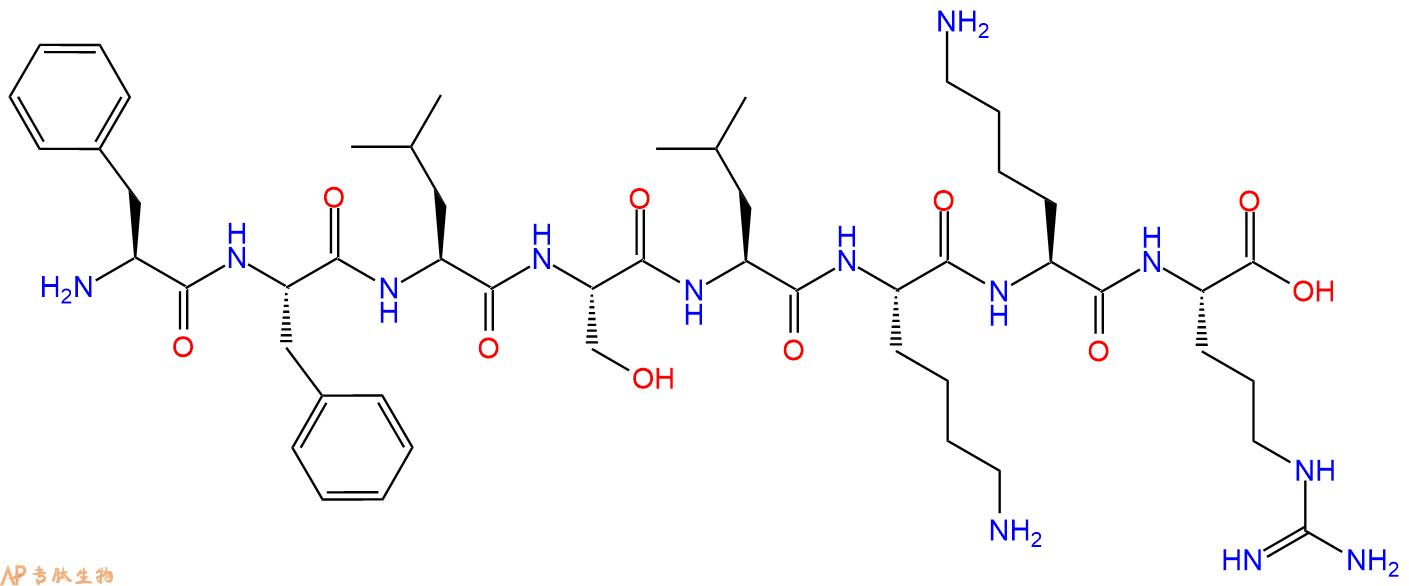 专肽生物产品H2N-Phe-Phe-Leu-Ser-Leu-Lys-Lys-Arg-OH
