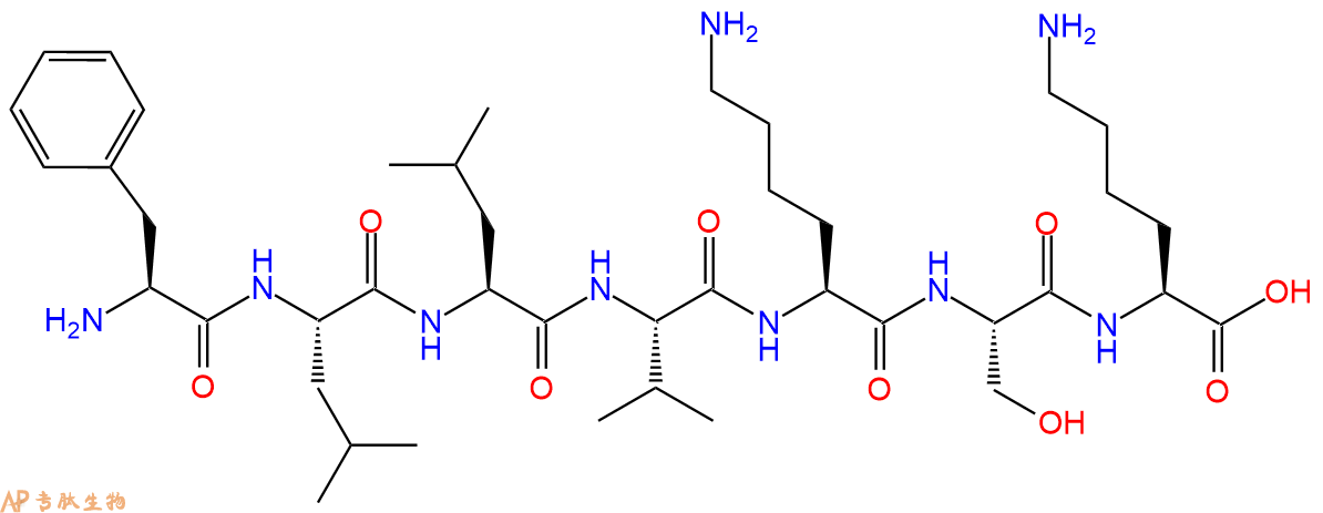 专肽生物产品H2N-Phe-Leu-Leu-Val-Lys-Ser-Lys-OH