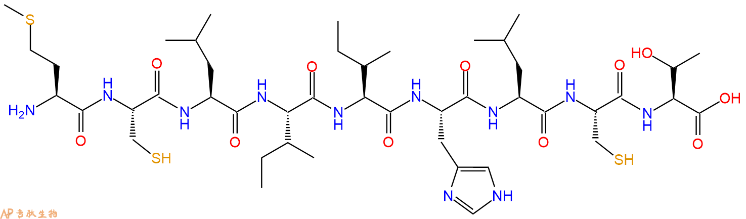专肽生物产品H2N-Met-Cys-Leu-Ile-Ile-His-Leu-Cys-Thr-OH