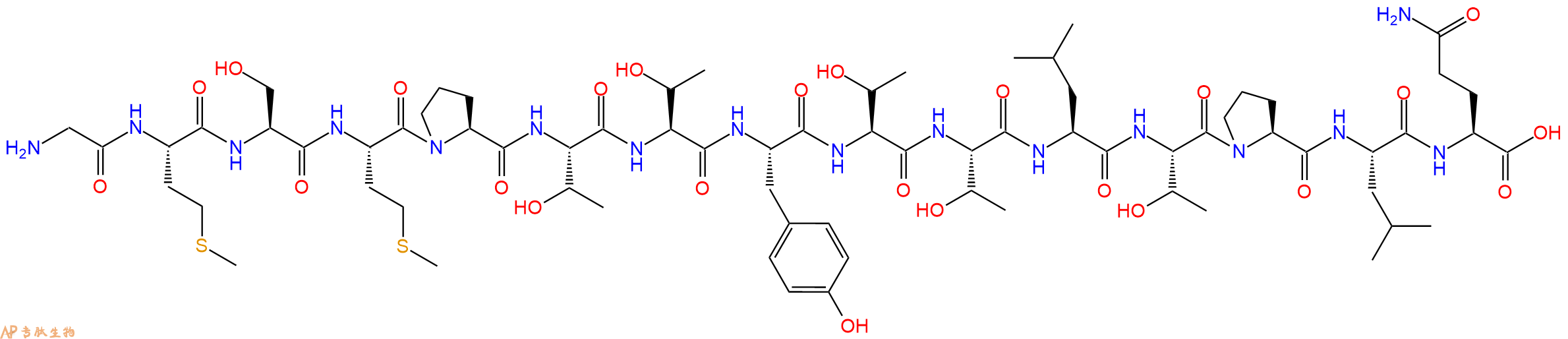 专肽生物产品H2N-Gly-Met-Ser-Met-Pro-Thr-Thr-Tyr-Thr-Thr-Leu-Thr-Pro-Leu-Gln-OH