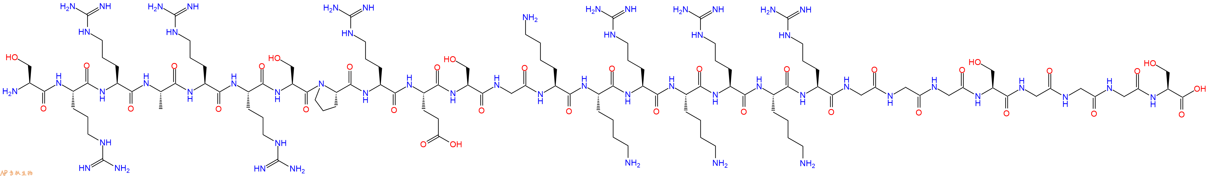 专肽生物产品H2N-Ser-Arg-Arg-Ala-Arg-Arg-Ser-Pro-Arg-Glu-Ser-Gly-Lys-Lys-Arg-Lys-Arg-Lys-Arg-Gly-Gly-Gly-Ser-Gly-Gly-Gly-Ser-OH