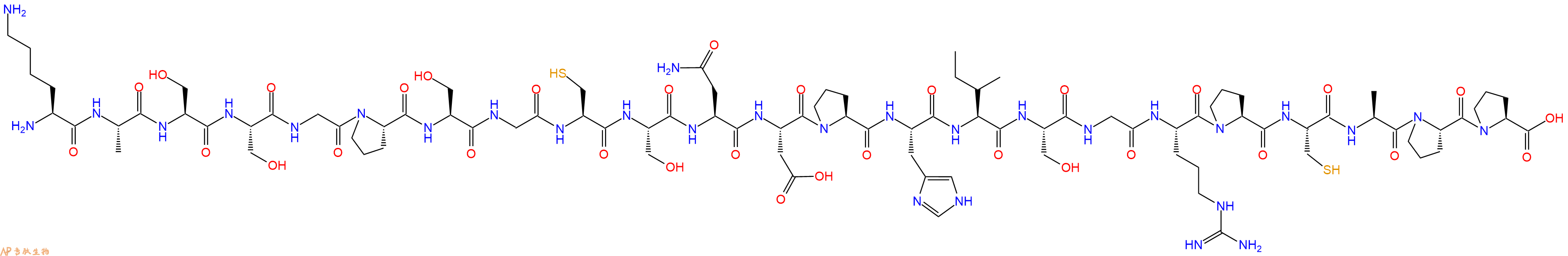 专肽生物产品H2N-Lys-Ala-Ser-Ser-Gly-Pro-Ser-Gly-Cys-Ser-Asn-Asp-Pro-His-Ile-Ser-Gly-Arg-Pro-Cys-Ala-Pro-Pro-OH