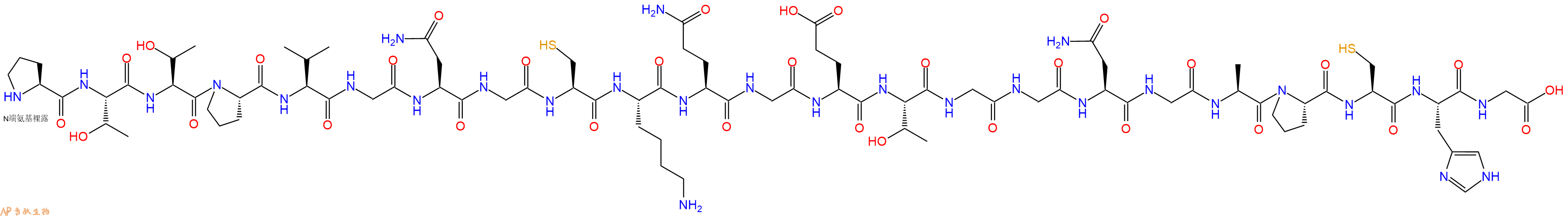 专肽生物产品H2N-Pro-Thr-Thr-Pro-Val-Gly-Asn-Gly-Cys-Lys-Gln-Gly-Glu-Thr-Gly-Gly-Asn-Gly-Ala-Pro-Cys-His-Gly-OH