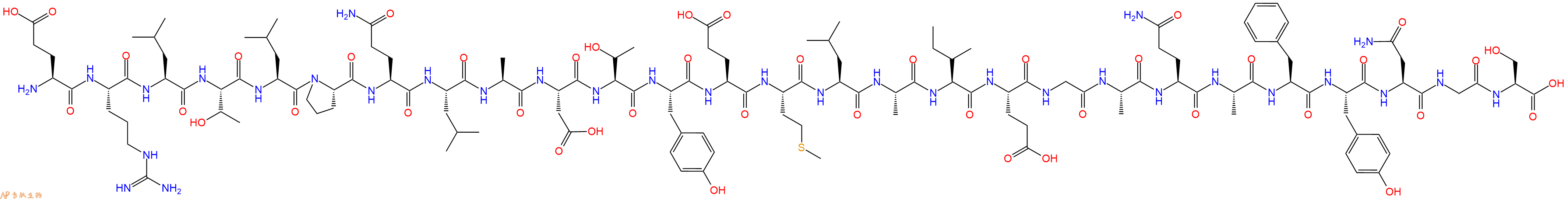 专肽生物产品H2N-Glu-Arg-Leu-Thr-Leu-Pro-Gln-Leu-Ala-Asp-Thr-Tyr-Glu-Met-Leu-Ala-Ile-Glu-Gly-Ala-Gln-Ala-Phe-Tyr-Asn-Gly-Ser-OH