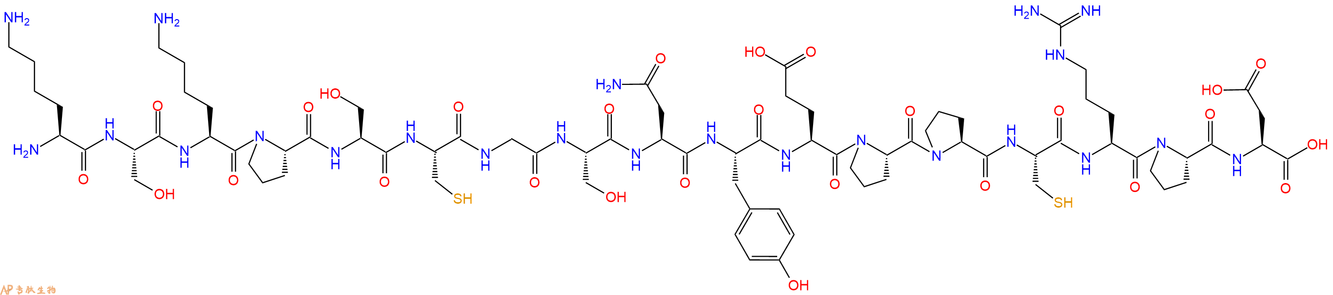 专肽生物产品H2N-Lys-Ser-Lys-Pro-Ser-Cys-Gly-Ser-Asn-Tyr-Glu-Pro-Pro-Cys-Arg-Pro-Asp-OH