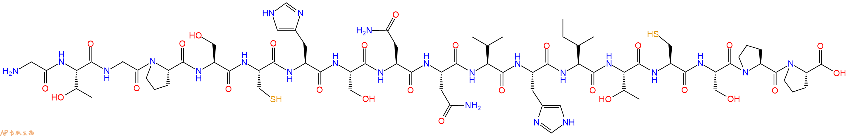 专肽生物产品H2N-Gly-Thr-Gly-Pro-Ser-Cys-His-Ser-Asn-Asn-Val-His-Ile-Thr-Cys-Ser-Pro-Pro-OH