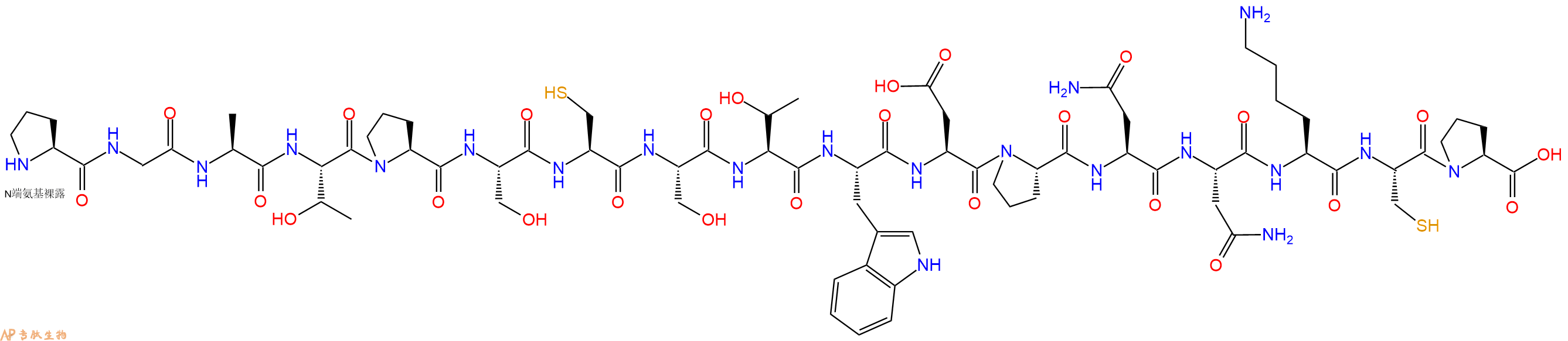专肽生物产品H2N-Pro-Gly-Ala-Thr-Pro-Ser-Cys-Ser-Thr-Trp-Asp-Pro-Asn-Asn-Lys-Cys-Pro-OH