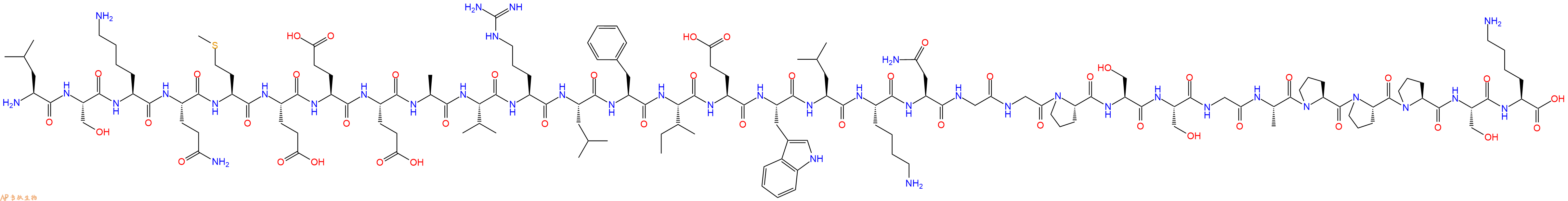 专肽生物产品H2N-Leu-Ser-Lys-Gln-Met-Glu-Glu-Glu-Ala-Val-Arg-Leu-Phe-Ile-Glu-Trp-Leu-Lys-Asn-Gly-Gly-Pro-Ser-Ser-Gly-Ala-Pro-Pro-Pro-Ser-Lys-OH