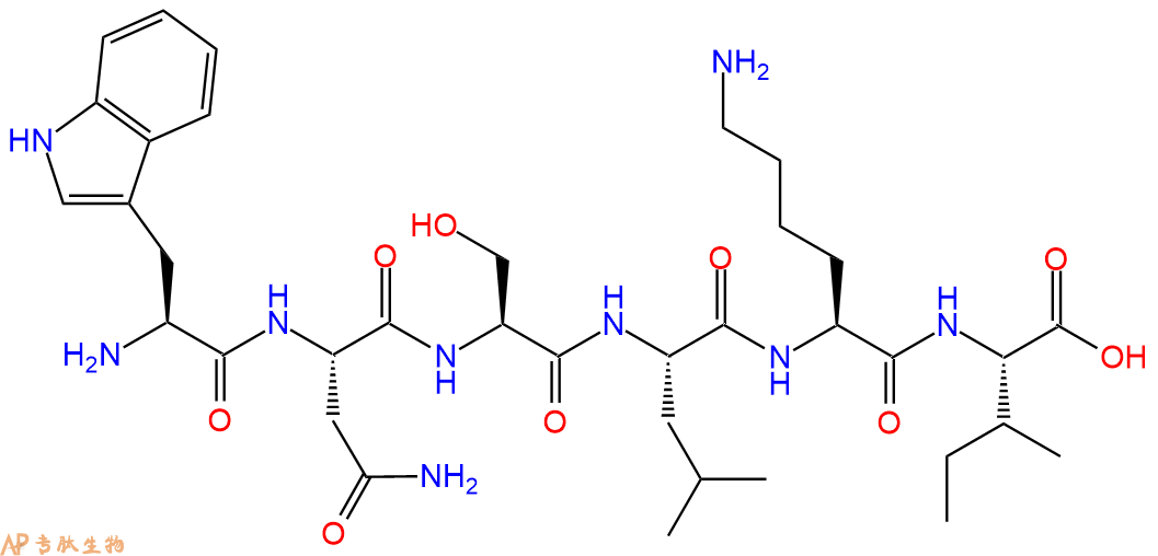 专肽生物产品H2N-Trp-Asn-Ser-Leu-Lys-Ile-OH