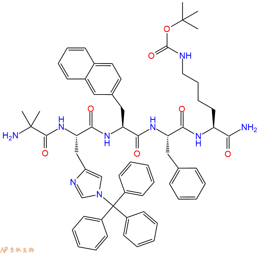 专肽生物产品H2N-Aib-His(Trt)-2Nal-Phe-Lys(Boc)-CONH2
