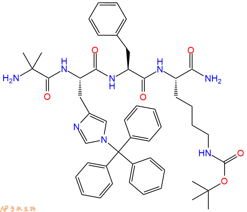 专肽生物产品H2N-Aib-His(Trt)-Phe-Lys(Boc)-CONH2