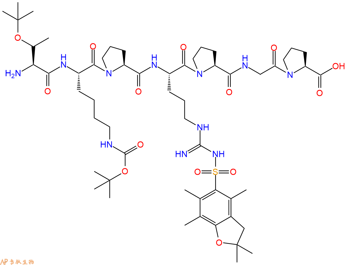 专肽生物产品H2N-Thr(tBu)-Lys(Boc)-Pro-Arg(Pbf)-Pro-Gly-Pro-OH