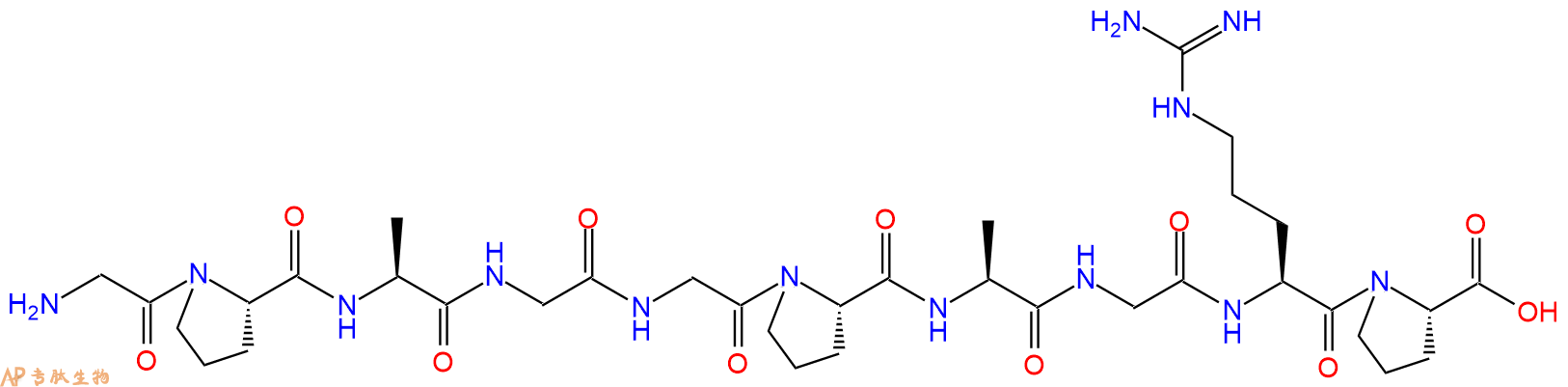 专肽生物产品H2N-Gly-Pro-Ala-Gly-Gly-Pro-Ala-Gly-Arg-Pro-OH
