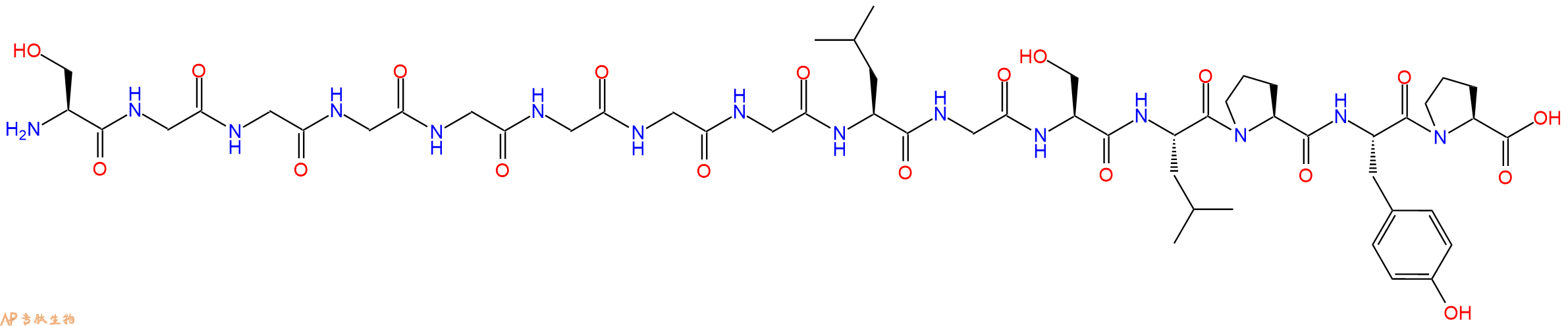 专肽生物产品H2N-Ser-Gly-Gly-Gly-Gly-Gly-Gly-Gly-Leu-Gly-Ser-Leu-Pro-Tyr-Pro-OH