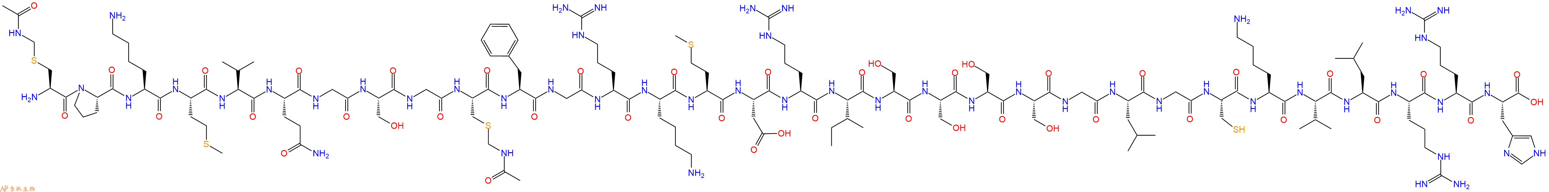 专肽生物产品H2N-Cys(Acm)-Pro-Lys-Met-Val-Gln-Gly-Ser-Gly-Cys(Acm)-Phe-Gly-Arg-Lys-Met-Asp-Arg-Ile-Ser-Ser-Ser-Ser-Gly-Leu-Gly-Cys-Lys-Val-Leu-Arg-Arg-His-OH