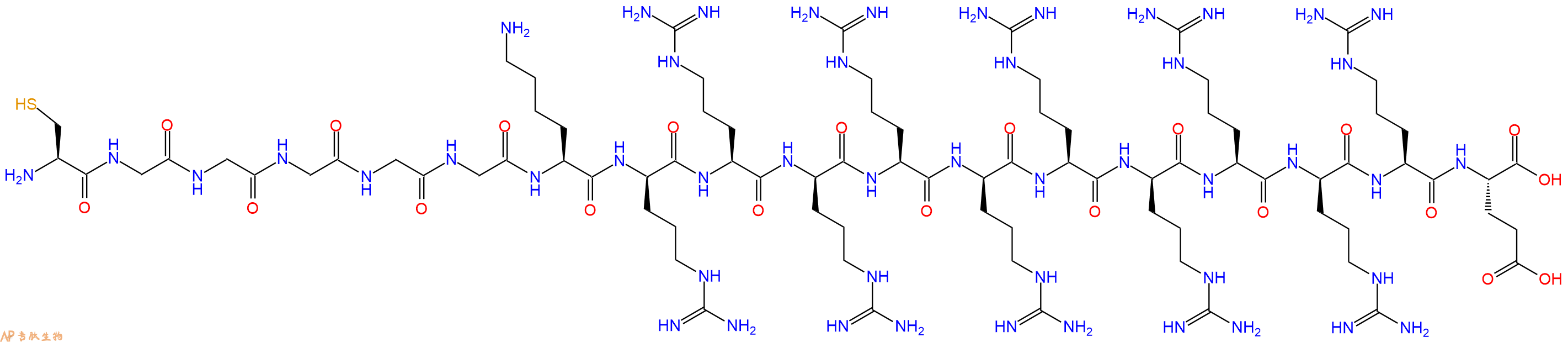 专肽生物产品H2N-Cys-Gly-Gly-Gly-Gly-Gly-Lys-DArg-Arg-DArg-Arg-DArg-Arg-DArg-Arg-DArg-Arg-Glu-OH