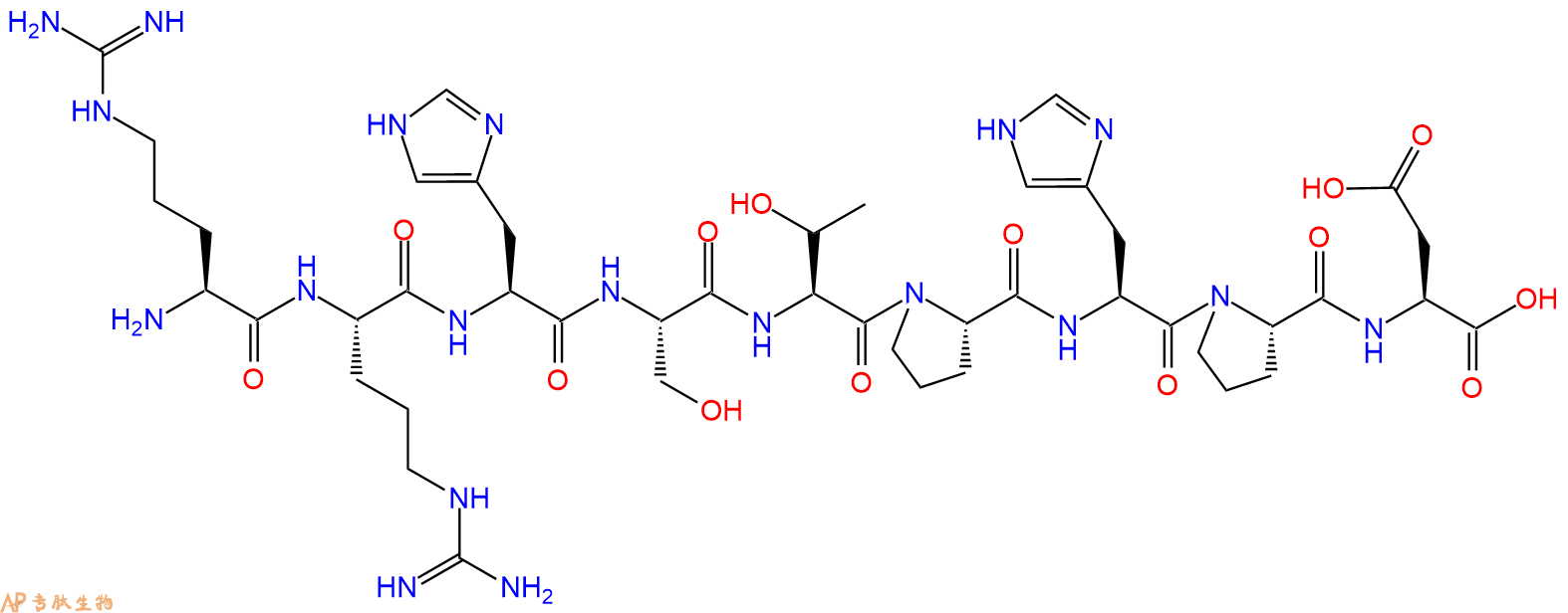 专肽生物产品H2N-Arg-Arg-His-Ser-Thr-Pro-His-Pro-Asp-OH