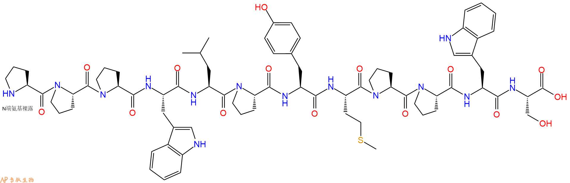 专肽生物产品H2N-Pro-Pro-Pro-Trp-Leu-Pro-Tyr-Met-Pro-Pro-Trp-Ser-OH