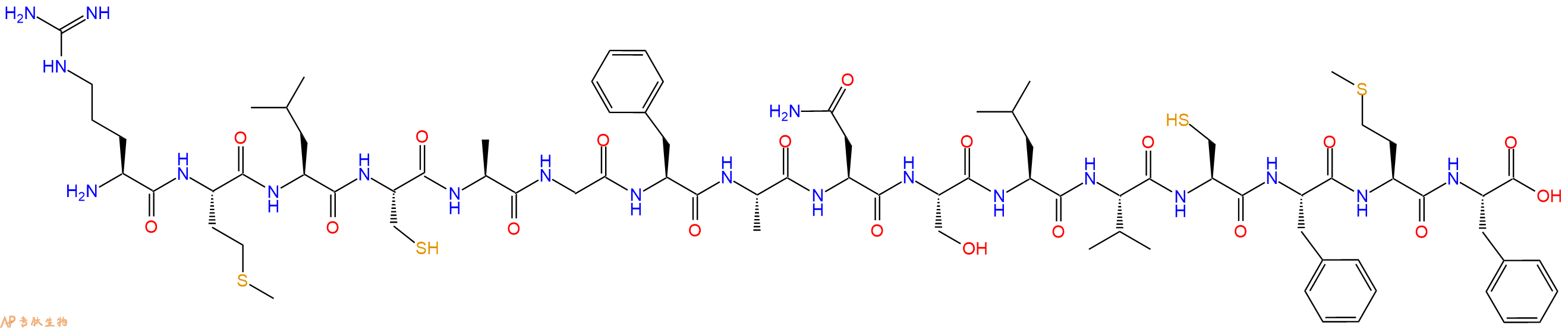 专肽生物产品H2N-Arg-Met-Leu-Cys-Ala-Gly-Phe-Ala-Asn-Ser-Leu-Val-Cys-Phe-Met-Phe-OH