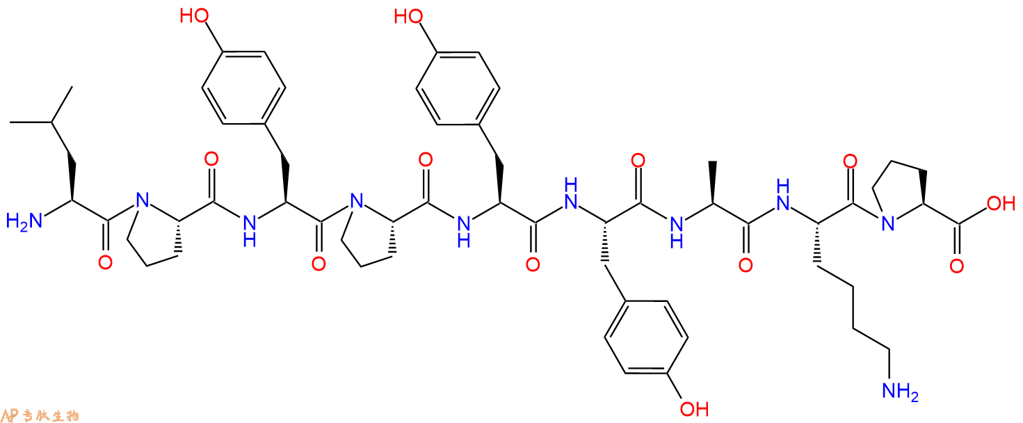 专肽生物产品H2N-Leu-Pro-Tyr-Pro-Tyr-Tyr-Ala-Lys-Pro-OH