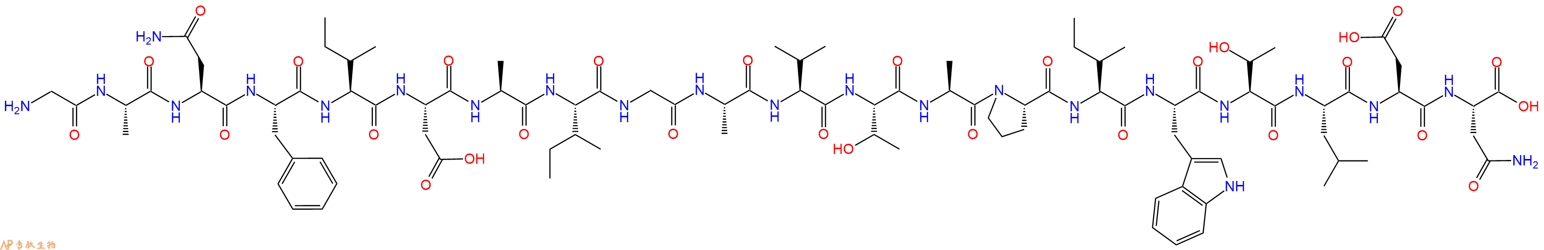 专肽生物产品H2N-Gly-Ala-Asn-Phe-Ile-Asp-Ala-Ile-Gly-Ala-Val-Thr-Ala-Pro-Ile-Trp-Thr-Leu-Asp-Asn-OH
