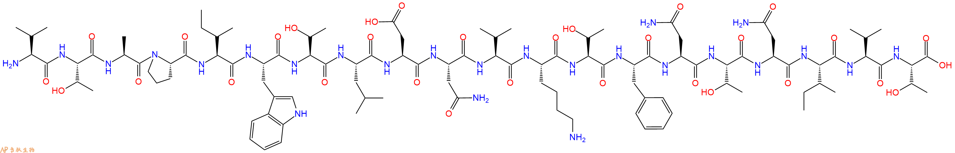 专肽生物产品H2N-Val-Thr-Ala-Pro-Ile-Trp-Thr-Leu-Asp-Asn-Val-Lys-Thr-Phe-Asn-Thr-Asn-Ile-Val-Thr-OH