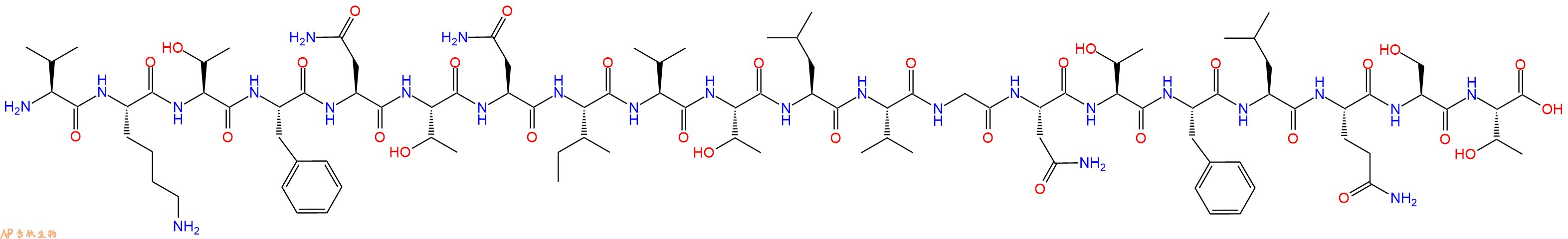 专肽生物产品H2N-Val-Lys-Thr-Phe-Asn-Thr-Asn-Ile-Val-Thr-Leu-Val-Gly-Asn-Thr-Phe-Leu-Gln-Ser-Thr-OH