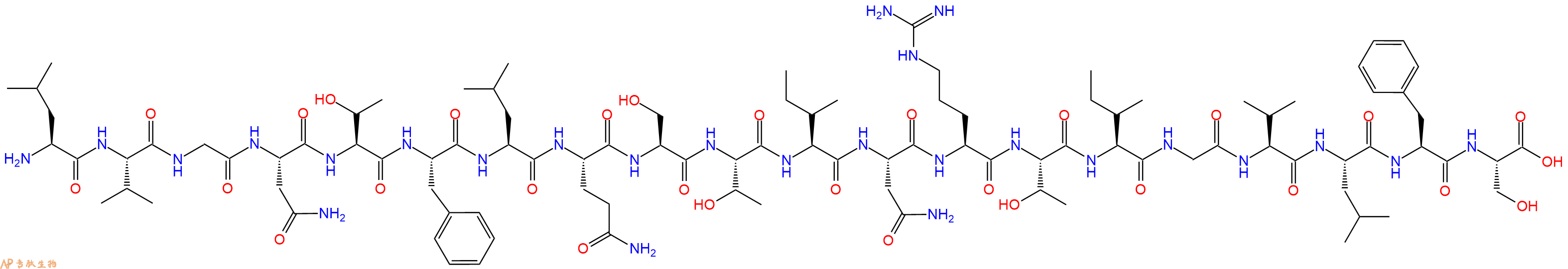 专肽生物产品H2N-Leu-Val-Gly-Asn-Thr-Phe-Leu-Gln-Ser-Thr-Ile-Asn-Arg-Thr-Ile-Gly-Val-Leu-Phe-Ser-OH