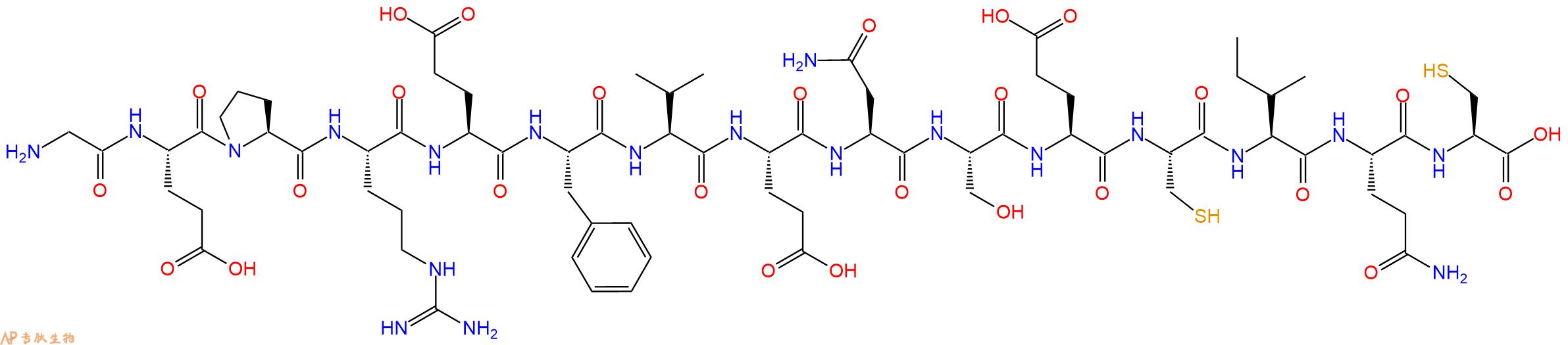 专肽生物产品H2N-Gly-Glu-Pro-Arg-Glu-Phe-Val-Glu-Asn-Ser-Glu-Cys-Ile-Gln-Cys-OH