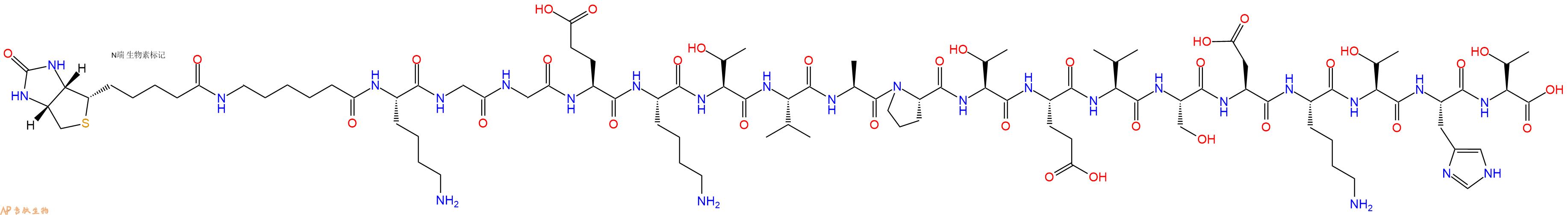 专肽生物产品Biotinyl-Ahx-Lys-Gly-Gly-Glu-Lys-Thr-Val-Ala-Pro-Thr-Glu-Val-Ser-Asp-Lys-Thr-His-Thr-OH
