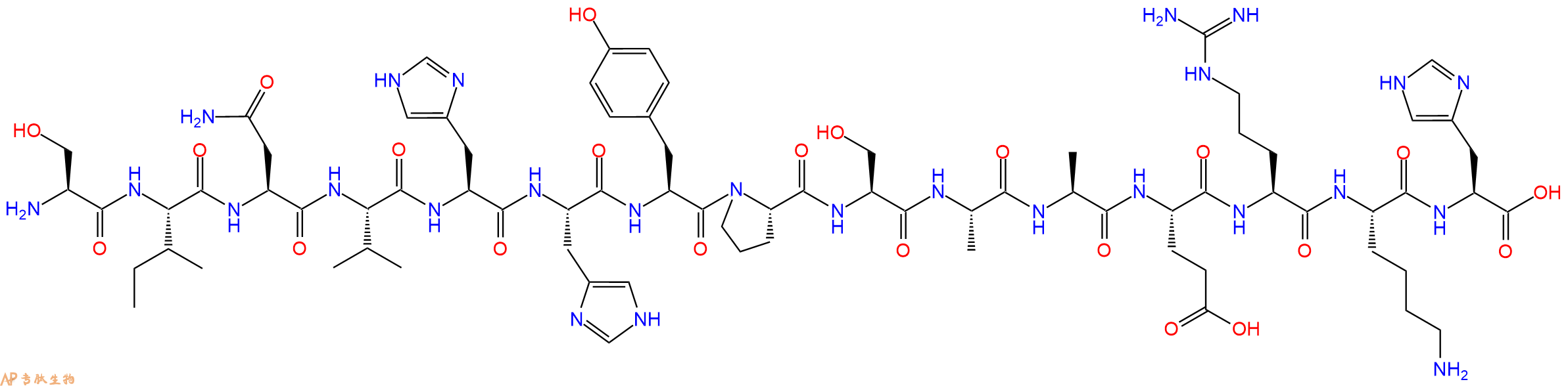 专肽生物产品H2N-Ser-Ile-Asn-Val-His-His-Tyr-Pro-Ser-Ala-Ala-Glu-Arg-Lys-His-OH