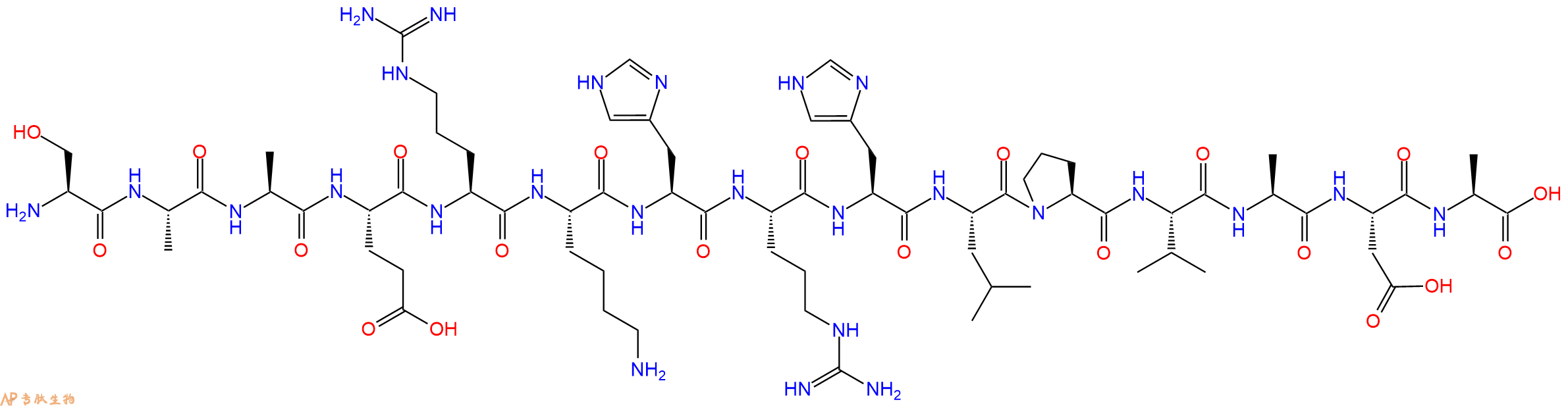 专肽生物产品H2N-Ser-Ala-Ala-Glu-Arg-Lys-His-Arg-His-Leu-Pro-Val-Ala-Asp-Ala-OH