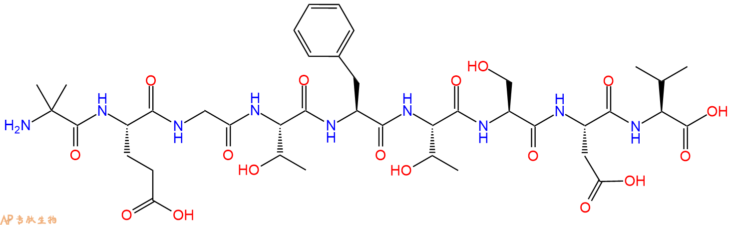 专肽生物产品H2N-Aib-Glu-Gly-Thr-Phe-Thr-Ser-Asp-Val-OH