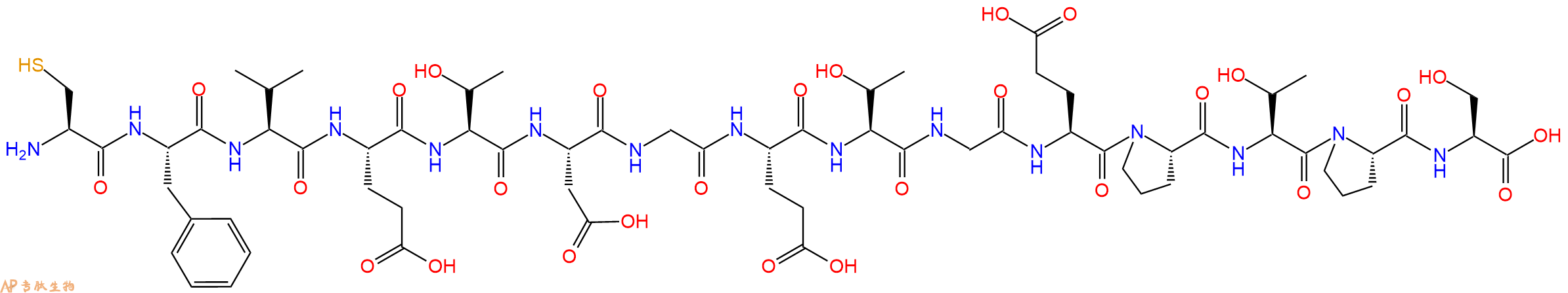 专肽生物产品H2N-Cys-Phe-Val-Glu-Thr-Asp-Gly-Glu-Thr-Gly-Glu-Pro-Thr-Pro-Ser-OH