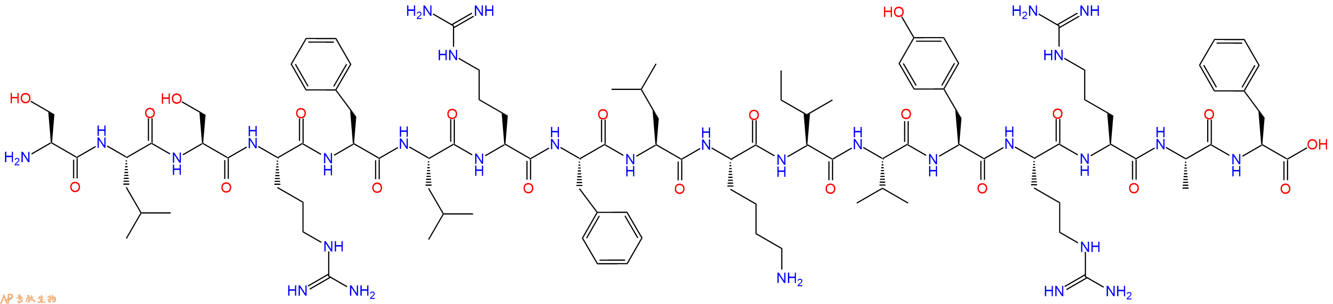 专肽生物产品H2N-Ser-Leu-Ser-Arg-Phe-Leu-Arg-Phe-Leu-Lys-Ile-Val-Tyr-Arg-Arg-Ala-Phe-OH