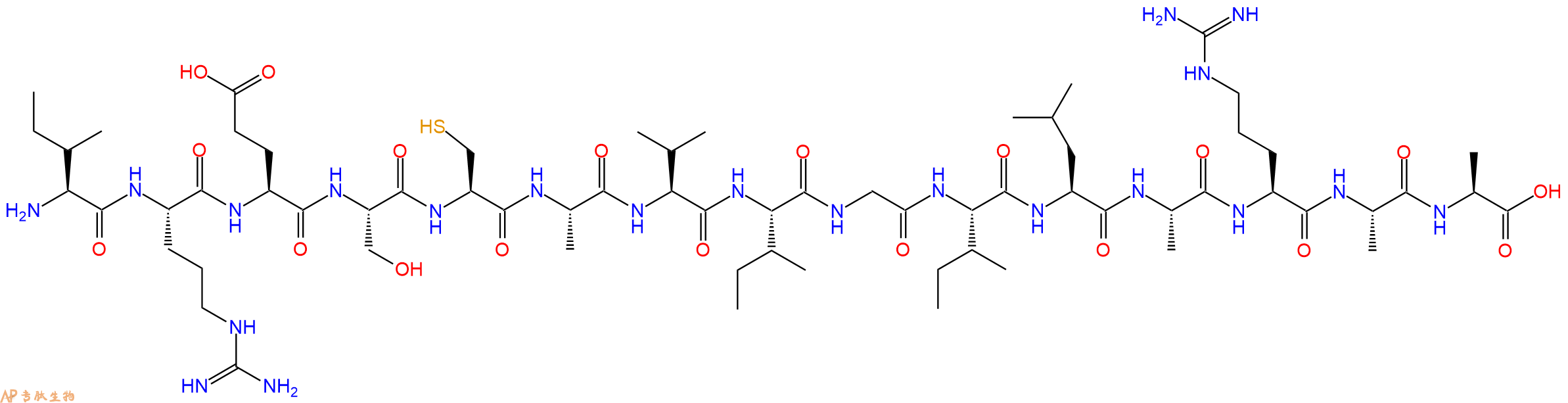 专肽生物产品H2N-Ile-Arg-Glu-Ser-Cys-Ala-Val-Ile-Gly-Ile-Leu-Ala-Arg-Ala-Ala-OH