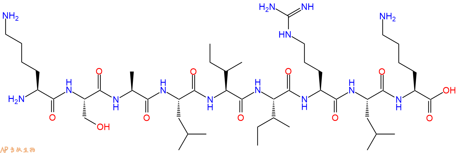 专肽生物产品H2N-Lys-Ser-Ala-Leu-Ile-Ile-Arg-Leu-Lys-OH
