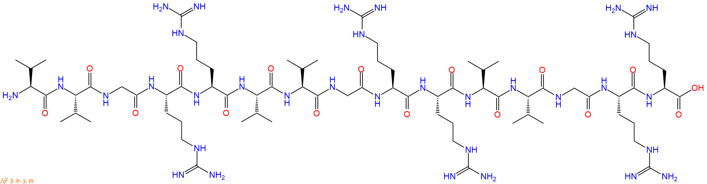 专肽生物产品H2N-Val-Val-Gly-Arg-Arg-Val-Val-Gly-Arg-Arg-Val-Val-Gly-Arg-Arg-OH