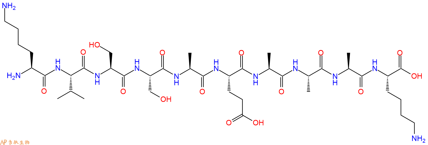 专肽生物产品H2N-Lys-Val-Ser-Ser-Ala-Glu-Ala-Ala-Ala-Lys-OH