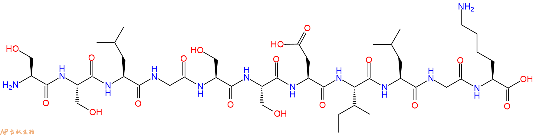 专肽生物产品H2N-Ser-Ser-Leu-Gly-Ser-Ser-Asp-Ile-Leu-Gly-Lys-OH