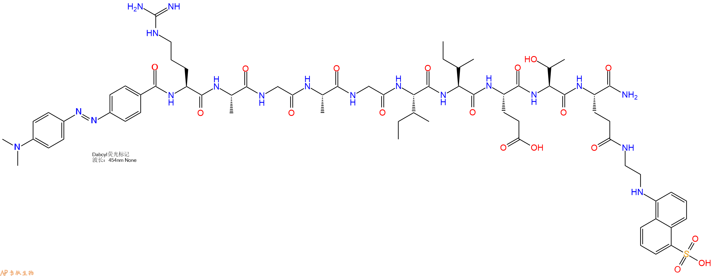 专肽生物产品DABCYL-Arg-Ala-Gly-Ala-Gly-Ile-Ile-Glu-Thr-Glu(Edans)-CONH2