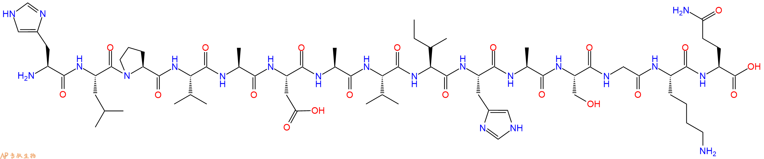 专肽生物产品H2N-His-Leu-Pro-Val-Ala-Asp-Ala-Val-Ile-His-Ala-Ser-Gly-Lys-Gln-OH