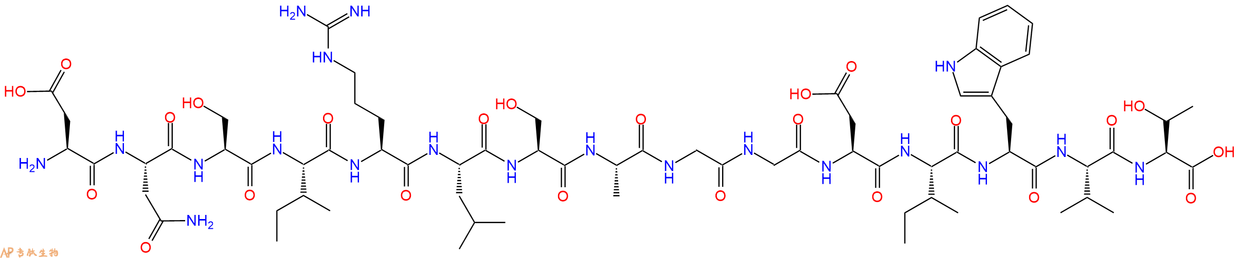 专肽生物产品H2N-Asp-Asn-Ser-Ile-Arg-Leu-Ser-Ala-Gly-Gly-Asp-Ile-Trp-Val-Thr-OH