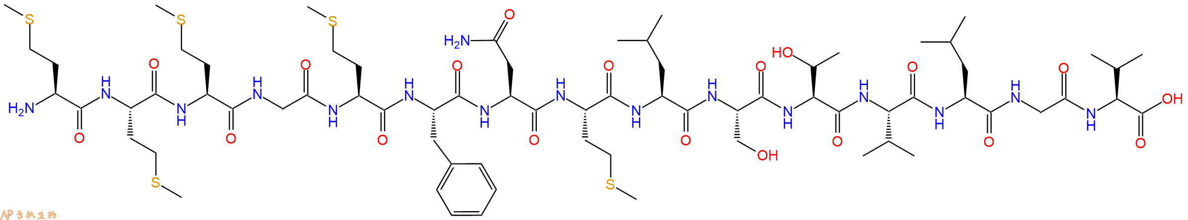 专肽生物产品H2N-Met-Met-Met-Gly-Met-Phe-Asn-Met-Leu-Ser-Thr-Val-Leu-Gly-Val-OH